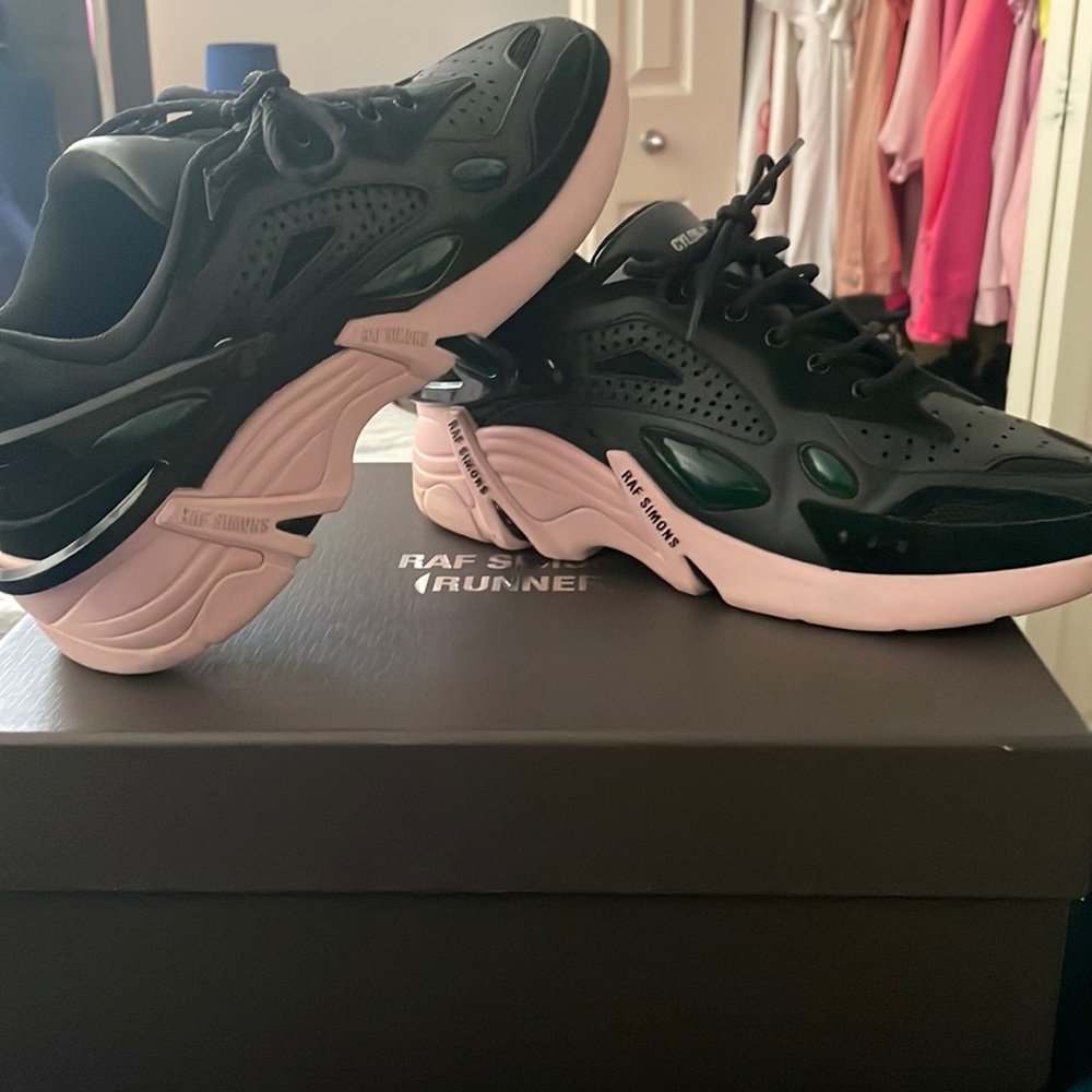 RAF Simmons black and pink shoes